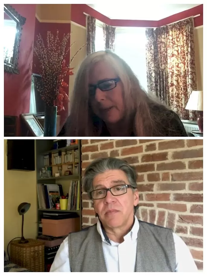 Dr Sharon Shalev and Nuno Pontes on a video call